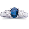 Ring featuring a Blue Sapphire and brilliant Diamonds