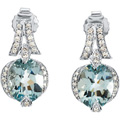 Aquamarine and Diamond Earrings