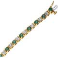 Classic and Stylish Line Bracelet with Diamonds and Emeralds