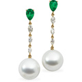 pearl emerald earrings