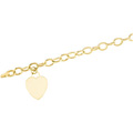 Hollow Hammered Link Bracelet with Classic Heart Charm