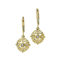 Maltese Cross and Diamond Leverback Earrings