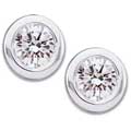 White Gold Classic Diamond Solitaire Stud Earrings