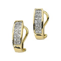 Invisibly Set Princess Cut Diamond Earrings