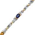 White and Yellow Gold Multi-Colored Gemstone Bracelet with Diamonds