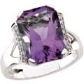 Fantasy Cut Amethyst Ring with Diamond accents