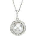 Entourage Pendant with Fresh Water Cultured Pearl and Diamonds