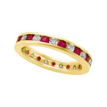 Diamond and Ruby Eternity Anniversary Band