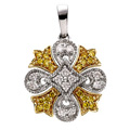 Yellow and White Diamonds Pendant