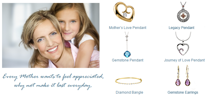 mother daughter image and jewelry items