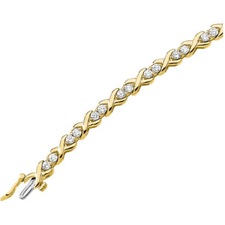 14K Yellow Gold Hugs and Kisses Bracelet featuring 2.50 ctw Diamonds