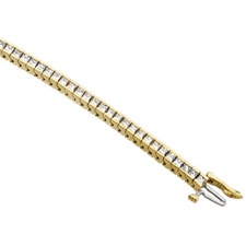 14K Yellow Gold and 4ctw Princess Cut Diamond Bracelet