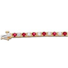 14K Yellow Gold Classic Ruby and Diamond Bracelet