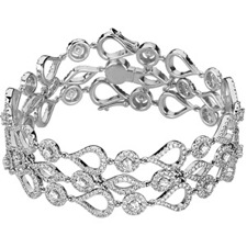 14K White Gold Opera Bracelet featuring 6 1/2 ctw Diamonds