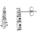 Platinum Earrings with Graduating Diamonds