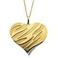 14K Yellow Gold Heart Pendant on 18 inch Singapore Chain