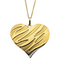 Heart Pendant with Diamond accents on 18 inch rolo chain