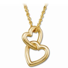 ST69075 14K Yellow Gold Interlocking Hearts Pendant 