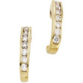 14K Yellow Gold Channel Set Diamond Earrings