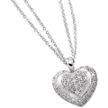 14K White Gold Diamond Heart Necklace